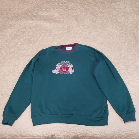 Vintage My Grand Kids Christmas sweatshirt size L - Picture 2 of 4